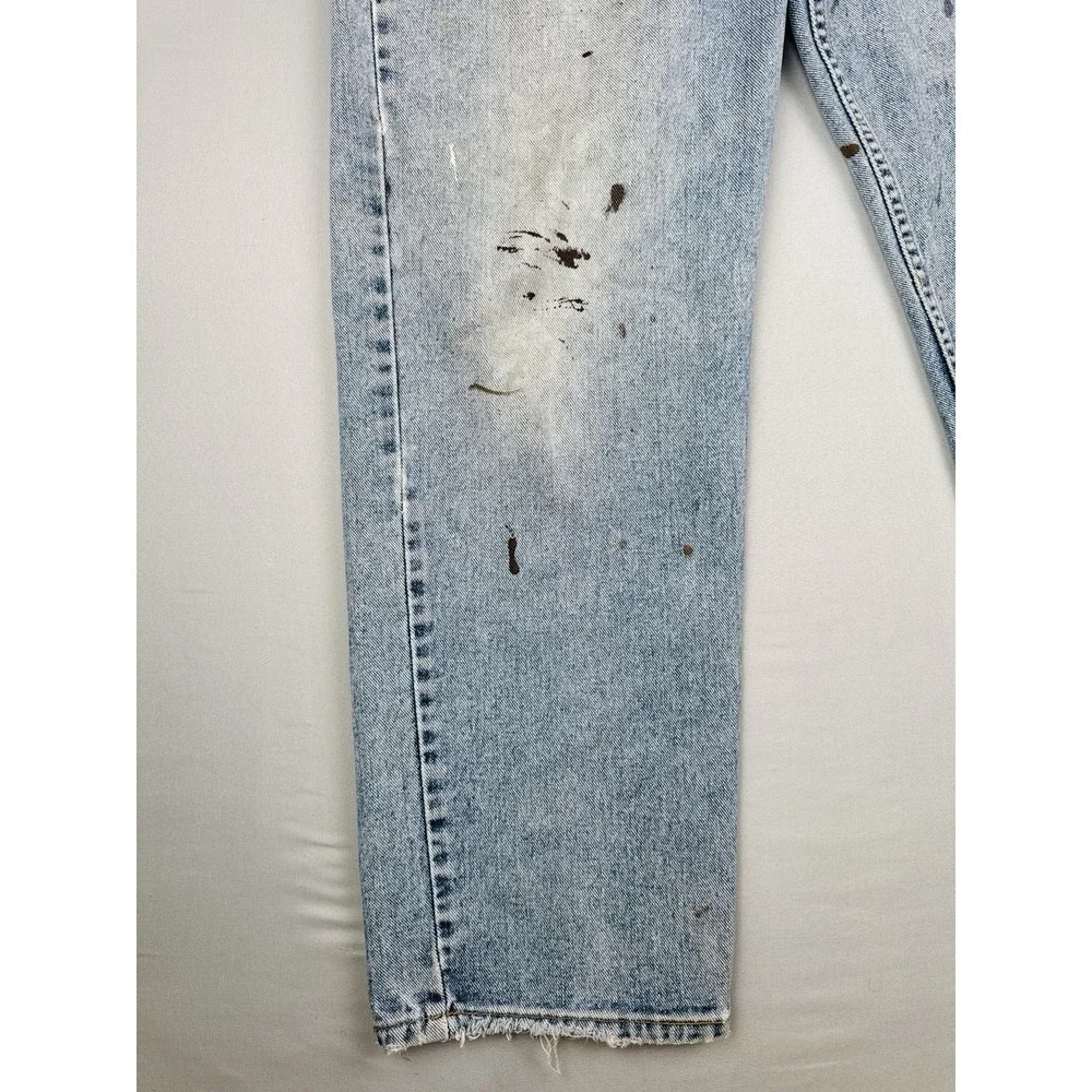Vintage 90s Levi's 554 Jeans 35x30 USA Made Distressed Paint Workwear Denim